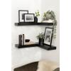 imageKate and Laurel Havlock Modern Wood TwoPiece Floating Corner Shelf Set 26 x 8 x 3 Black Wooden Corner Shelving with Unique Geometric Shape for Living Room Decor or Entryway Storage