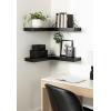 imageKate and Laurel Havlock Modern Wood TwoPiece Floating Corner Shelf Set 26 x 8 x 3 Black Wooden Corner Shelving with Unique Geometric Shape for Living Room Decor or Entryway Storage