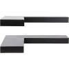 imageKate and Laurel Havlock Modern Wood TwoPiece Floating Corner Shelf Set 26 x 8 x 3 Black Wooden Corner Shelving with Unique Geometric Shape for Living Room Decor or Entryway Storage