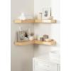 imageKate and Laurel Havlock Modern Wood TwoPiece Floating Corner Shelf Set 26 x 8 x 3 Natural Wood Wooden Corner Shelving with Unique Geometric Shape for Living Room Decor or Entryway Storage