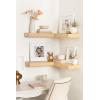 imageKate and Laurel Havlock Modern Wood TwoPiece Floating Corner Shelf Set 26 x 8 x 3 Natural Wood Wooden Corner Shelving with Unique Geometric Shape for Living Room Decor or Entryway Storage
