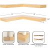 imageKate and Laurel Havlock Modern Wood TwoPiece Floating Corner Shelf Set 26 x 8 x 3 Natural Wood Wooden Corner Shelving with Unique Geometric Shape for Living Room Decor or Entryway Storage