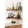 imageKate and Laurel Havlock Modern Wood TwoPiece Floating Corner Shelf Set 26 x 8 x 3 Rustic Brown Wooden Corner Shelving with Unique Geometric Shape for Living Room Decor or Entryway Storage