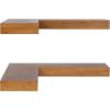 imageKate and Laurel Havlock Modern Wood TwoPiece Floating Corner Shelf Set 26 x 8 x 3 Rustic Brown Wooden Corner Shelving with Unique Geometric Shape for Living Room Decor or Entryway Storage