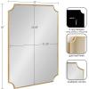 imageKate and Laurel Healey Glam Scalloped Wall Mirror 22 x 30 Gold Minimal Scallop Mirror for Classic Traditional Wall DecorGold