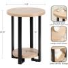 imageKate and Laurel Hendricks Modern Geometric Round Wood Side Table 19 x 19 x 25 Light Natural and Black Decorative Circular Living Room End Table with Storage for Useful Home Decor