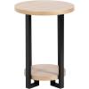 imageKate and Laurel Hendricks Modern Geometric Round Wood Side Table 19 x 19 x 25 Light Natural and Black Decorative Circular Living Room End Table with Storage for Useful Home Decor