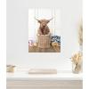 imageKate and Laurel Highland Cow Traditional Laundry Framed Canvas Wall Art by Amy Peterson 18 x 24 Sylvie White Farmhouse Animals Humor Art for Wall Decor Living Room Bedroom