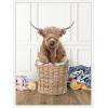 imageKate and Laurel Highland Cow Traditional Laundry Framed Canvas Wall Art by Amy Peterson 18 x 24 Sylvie White Farmhouse Animals Humor Art for Wall Decor Living Room Bedroom