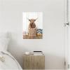 imageKate and Laurel Highland Cow Traditional Laundry Framed Canvas Wall Art by Amy Peterson 18 x 24 Sylvie White Farmhouse Animals Humor Art for Wall Decor Living Room Bedroom