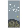 imageKate and Laurel Hilltop Flight Linocut Bird Framed Canvas Wall Art by Guilana Lazzerini 18 x 40 Sylvie White Modern Contemporary Animals Landscapes Nature Art for Wall Decor Living Room