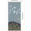 imageKate and Laurel Hilltop Flight Linocut Bird Framed Canvas Wall Art by Guilana Lazzerini 18 x 40 Sylvie White Modern Contemporary Animals Landscapes Nature Art for Wall Decor Living Room