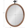 imageKate and Laurel Hogan Round Wood Framed Wall Mirror 24 inch Diameter Walnut Brown Modern Farmhouse Wall Decor for Any Room