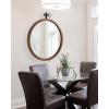 imageKate and Laurel Hogan Round Wood Framed Wall Mirror 24 inch Diameter Walnut Brown Modern Farmhouse Wall Decor for Any Room