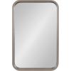 imageKate and Laurel Hutton Modern Rounded Rectangle Wall Mirror 20 x 30 Walnut Brown Transitional Geometric Mirror for WallGrey