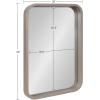 imageKate and Laurel Hutton Modern Rounded Rectangle Wall Mirror 20 x 30 Walnut Brown Transitional Geometric Mirror for WallGrey