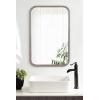 imageKate and Laurel Hutton Modern Rounded Rectangle Wall Mirror 20 x 30 Walnut Brown Transitional Geometric Mirror for WallGrey