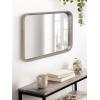 imageKate and Laurel Hutton Modern Rounded Rectangle Wall Mirror 20 x 30 Walnut Brown Transitional Geometric Mirror for WallGrey