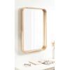 imageKate and Laurel Hutton Modern Rounded Rectangle Wall Mirror 20 x 30 Walnut Brown Transitional Geometric Mirror for WallNatural