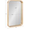 imageKate and Laurel Hutton Modern Rounded Rectangle Wall Mirror 20 x 30 Walnut Brown Transitional Geometric Mirror for WallNatural