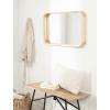 imageKate and Laurel Hutton Modern Rounded Rectangle Wall Mirror 20 x 30 Walnut Brown Transitional Geometric Mirror for WallNatural