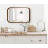 imageKate and Laurel Hutton Modern Rounded Rectangle Wall Mirror 20 x 30 Walnut Brown Transitional Geometric Mirror for WallRustic Brown