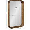 imageKate and Laurel Hutton Modern Rounded Rectangle Wall Mirror 20 x 30 Walnut Brown Transitional Geometric Mirror for WallRustic Brown