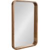 imageKate and Laurel Hutton Modern Rounded Rectangle Wall Mirror 20 x 30 Walnut Brown Transitional Geometric Mirror for WallRustic Brown