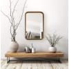 imageKate and Laurel Hutton Modern Rounded Rectangle Wall Mirror 20 x 30 Walnut Brown Transitional Geometric Mirror for WallRustic Brown