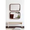 imageKate and Laurel Hutton Modern Rounded Rectangle Wall Mirror 20 x 30 Walnut Brown Transitional Geometric Mirror for WallWalnut Brown