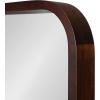 imageKate and Laurel Hutton Modern Rounded Rectangle Wall Mirror 20 x 30 Walnut Brown Transitional Geometric Mirror for WallWalnut Brown