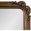 imageKate and Laurel Ivette Traditional Ornate Wall Mirror 25 x 35 Silver Decorative Baroque Style Rectangular Mirror with Metal Frame and Elegant Garland DetailGold