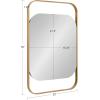 imageKate and Laurel Kellom Modern Metal Wall Mirror 20 x 30 Gold Decorative Mirror for Wall Decor with Floating Suspended Glass in Rounded Rectangle Frame