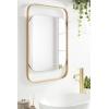 imageKate and Laurel Kellom Modern Metal Wall Mirror 20 x 30 Gold Decorative Mirror for Wall Decor with Floating Suspended Glass in Rounded Rectangle Frame