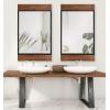 imageKate and Laurel Kincaid Farmhouse Wood and Metal Framed Mirror 20 x 36 Rustic Brown and Black Chic Rectangle Mirror for Wall