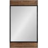 imageKate and Laurel Kincaid Farmhouse Wood and Metal Framed Mirror 20 x 36 Rustic Brown and Black Chic Rectangle Mirror for Wall
