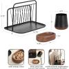 imageKate and Laurel Koni Modern ThreePiece Home Office Organization Set 13 x 8 x 9 Walnut Brown and Black Wood and Metal Organizational Set for Office with File Folder Holder