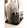 imageKate and Laurel Koni Modern ThreePiece Home Office Organization Set 13 x 8 x 9 Walnut Brown and Black Wood and Metal Organizational Set for Office with File Folder Holder