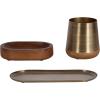 imageKate and Laurel Koni Modern ThreePiece Tabletop Organization Set 12 x 5 x 5 Walnut Brown and Antique Brass Wood and Metal Organizational Set for Home Office or Entryway Decor