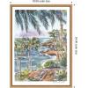 imageKate and Laurel Laguna Beach California Scene Framed Canvas Wall Art by Patricia Shaw 18 x 24 Sylvie Natural Coastal Beach Landscapes Tropical Art for Wall Decor Living Room Bedroom