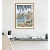 imageKate and Laurel Laguna Beach California Scene Framed Canvas Wall Art by Patricia Shaw 18 x 24 Sylvie Natural Coastal Beach Landscapes Tropical Art for Wall Decor Living Room Bedroom