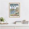 imageKate and Laurel Laguna Beach California Scene Framed Canvas Wall Art by Patricia Shaw 18 x 24 Sylvie Natural Coastal Beach Landscapes Tropical Art for Wall Decor Living Room Bedroom
