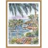 imageKate and Laurel Laguna Beach California Scene Framed Canvas Wall Art by Patricia Shaw 18 x 24 Sylvie Natural Coastal Beach Landscapes Tropical Art for Wall Decor Living Room Bedroom