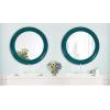 imageKate and Laurel Laranya Modern Round Mirror 22 Inch Diameter Teal and Black Decorative Circle Mirror with Metal Frame and Glossy Hand Applied FinishTealBlack