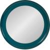 imageKate and Laurel Laranya Modern Round Mirror 22 Inch Diameter Teal and Black Decorative Circle Mirror with Metal Frame and Glossy Hand Applied FinishTealBlack