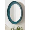 imageKate and Laurel Laranya Modern Round Mirror 22 Inch Diameter Teal and Black Decorative Circle Mirror with Metal Frame and Glossy Hand Applied FinishTealBlack