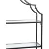 imageKate and Laurel Leanna Glam Scalloped ThreeTiered Wall Shelf 20 x 6 x 32 Black Decorative Floating Shelf Storage and Wall Organizer for Bathroom Over Toilet Storage or Display
