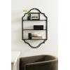 imageKate and Laurel Leanna Glam Scalloped ThreeTiered Wall Shelf 20 x 6 x 32 Black Decorative Floating Shelf Storage and Wall Organizer for Bathroom Over Toilet Storage or Display