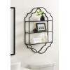 imageKate and Laurel Leanna Glam Scalloped ThreeTiered Wall Shelf 20 x 6 x 32 Black Decorative Floating Shelf Storage and Wall Organizer for Bathroom Over Toilet Storage or Display