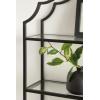 imageKate and Laurel Leanna Glam Scalloped ThreeTiered Wall Shelf 20 x 6 x 32 Black Decorative Floating Shelf Storage and Wall Organizer for Bathroom Over Toilet Storage or Display